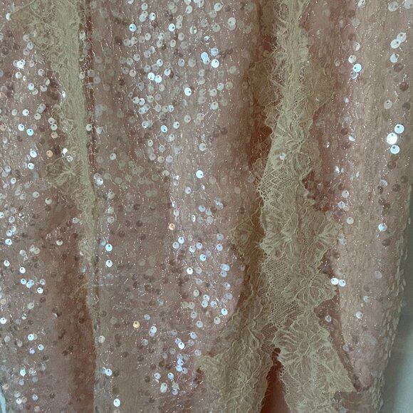 🌸💛Anthropologie En Elly V-Neck Lace Sequin Slip Midi Maxi Dress LARGE NWT $168 - Picture 7 of 11